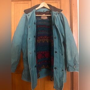 Vintage Woolrich Canvas Chore Coat with Removable Lining